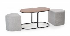 Konferenční stolek se sedacími boxy PAMPA — ořech, šedá