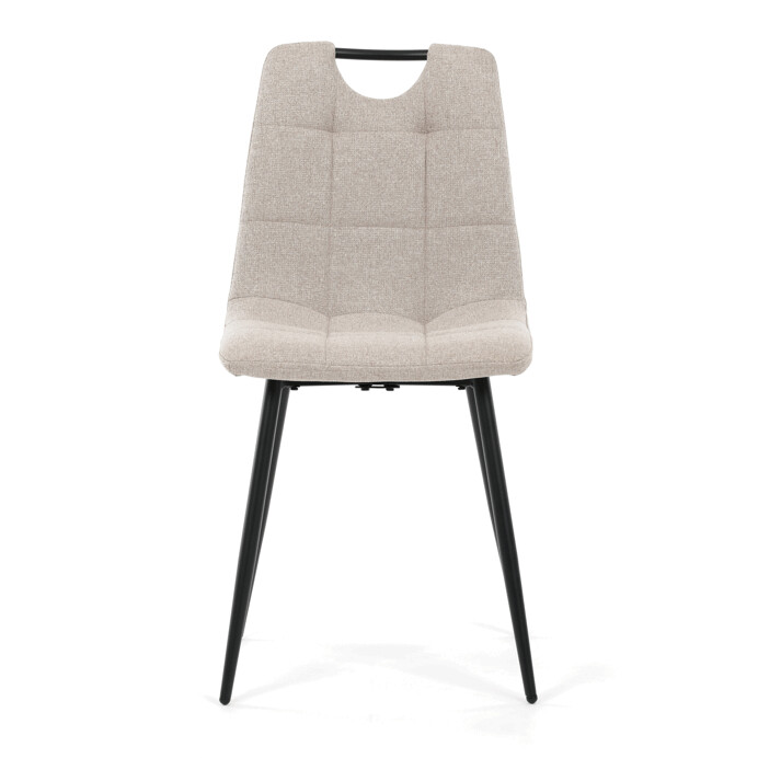 Jedálenská stolička FORMA – béžová látka, čierne kovové nohy Autronic