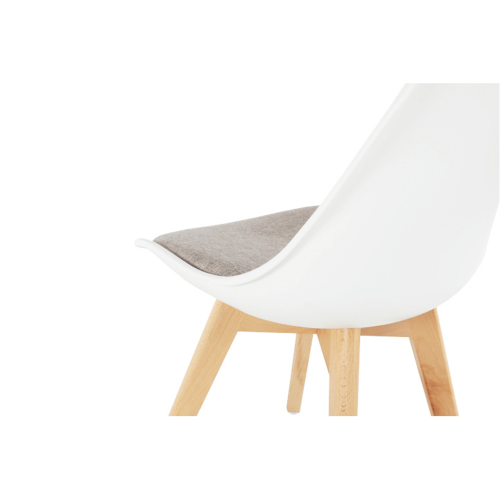 Jedálenská stolička DAMARA – drevo, plast, látka, viac farieb - Damara: sivobezova