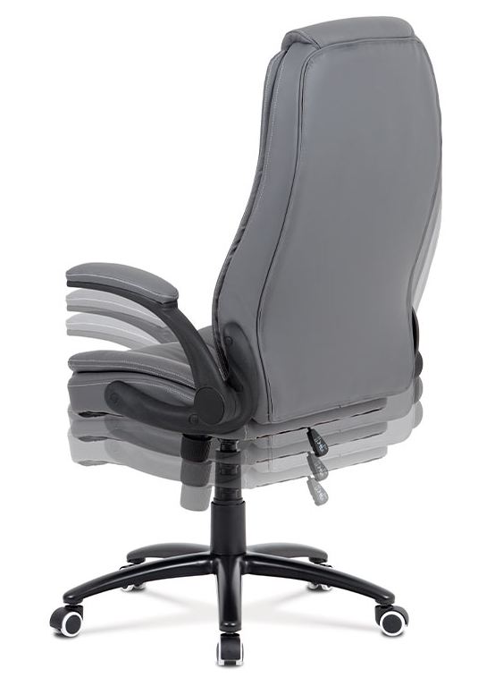 Kancelárske kreslo na kolieskach VASIL — ekokoža, šedé