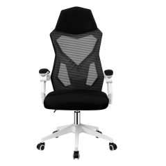 Herná stolička YOKO – plast, sieťovina, čierna / biela