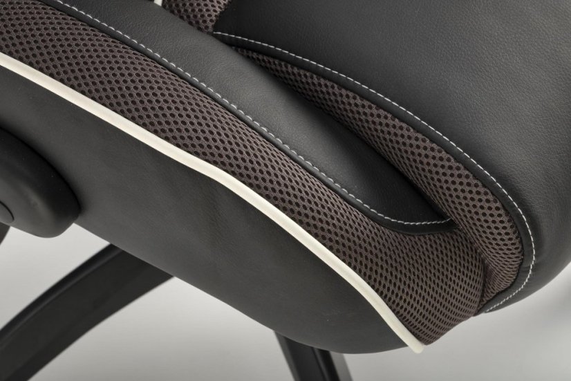 Kancelářské křeslo HAMLET — ekokůže, černá / šedá Halmar