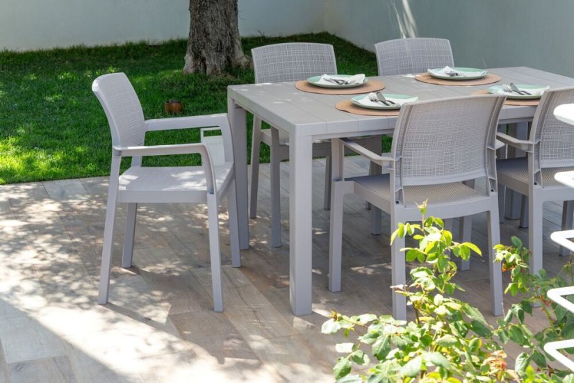 ALBA plastové křeslo - šedá