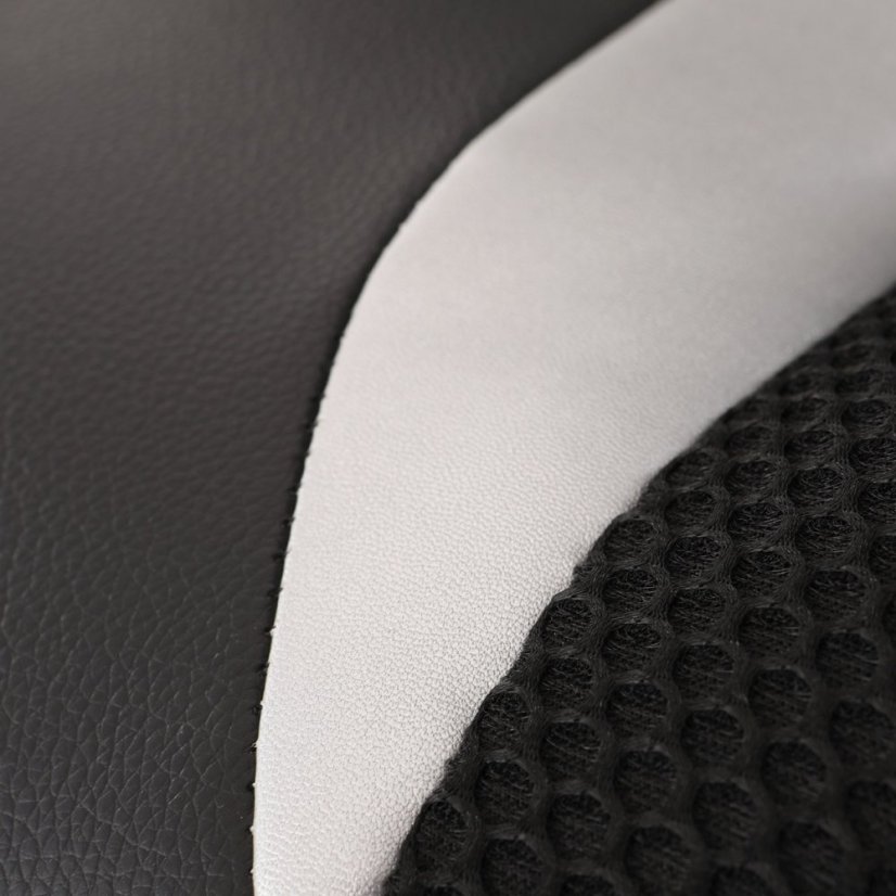 Herné kreslo LANCER — látka, ekokoža, čierna / biela