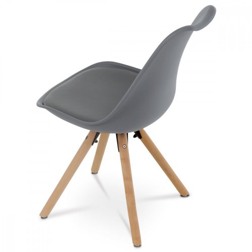 Jedálenská stolička KANTO — plast, ekokoža, viac farieb - Farby KANTO: Biela