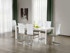 Jídelní rozkládací stůl STANFORD XL –⁠ 130x80x76 (+120), kov, bílý