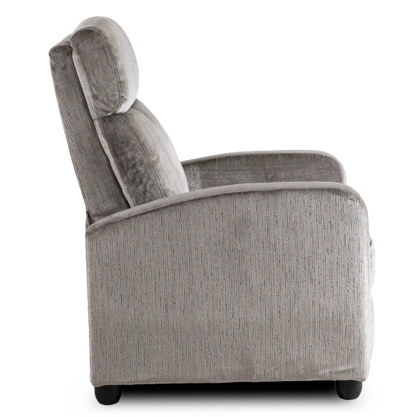 Štýlové Kreslo DANNY — jemného Sivého Zamatu