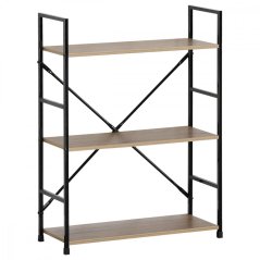 Regál VERSA I — čierna/ dekor dub