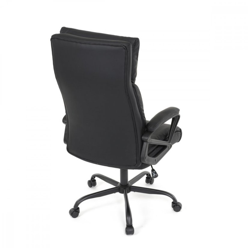 Kancelářské křeslo HOLMES — kov, ekokůže, černá Autronic