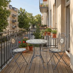 Zahradní set MOSAIC II 1+2 – šedá keramická mozaika, kovová konstrukce, Autronic