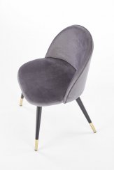 Jedálenská stolička TOPEKA –⁠ kov/látka, sivá