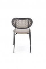 Jedálenská stolička MATILDA — oceľ, plast, šedá