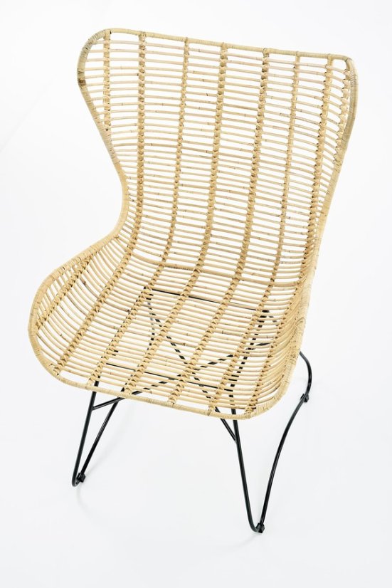 Zahradní židle INDIANA – ratan, ocel, černá Halmar