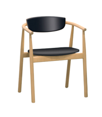 Jídelní křesílko Stima GREEN — masiv dub, koženka, přírodní / černá