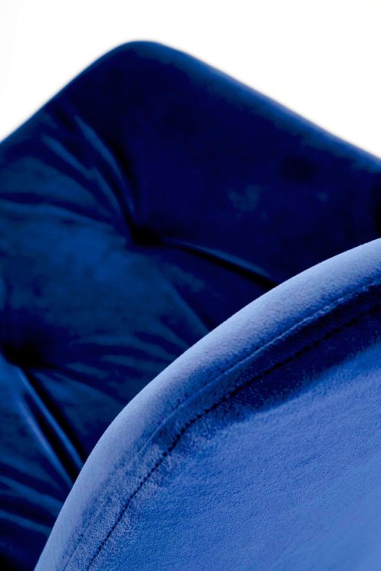 Elegantná otočná modrá zamatová stolička BECKY Halmar