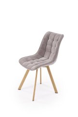 Jídelní židle SAM – přírodní nohy, látka, šedé Halmar