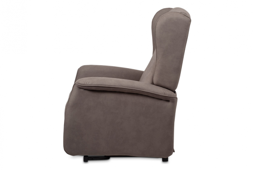 TV křeslo ušák MARLON s elektrickým polohováním — hnědá látka, 2 motory, nosnost 140 kg Autronic