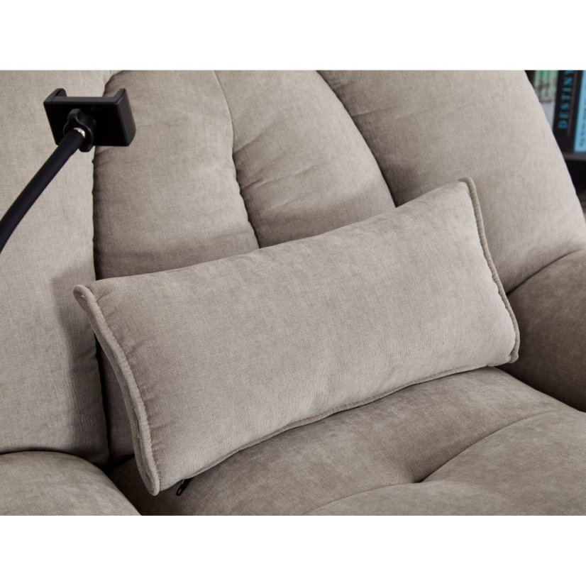 TV polohovací křeslo s elektrickým zabudovaným ovládáním LUXION  — béžová látka, nosnost 160 kg Autronic