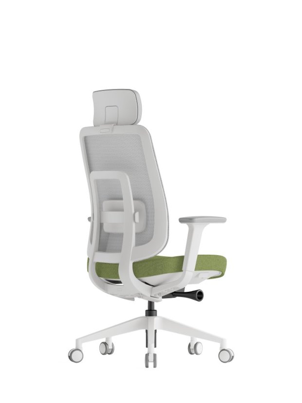 Ergonomická kancelárska stolička K42 WHITE SP – sieť/čalúnená, zelená