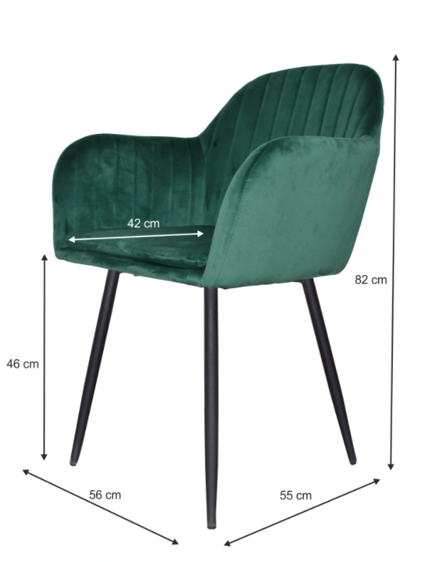 Jedálenské kresielko ZIRKÓN — látka, kov, nosnosť 130 kg, viac farieb - Farebné prevedenie kresla ZIRKON: Smaragdové