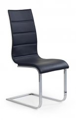 Jídelní židle PITER – ocel, ekokůže, černá / bílá