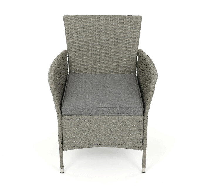 Zahradní sestava LUNGO – 100x60x69 cm z šedého polyratanu pro 5 osob, Autronic