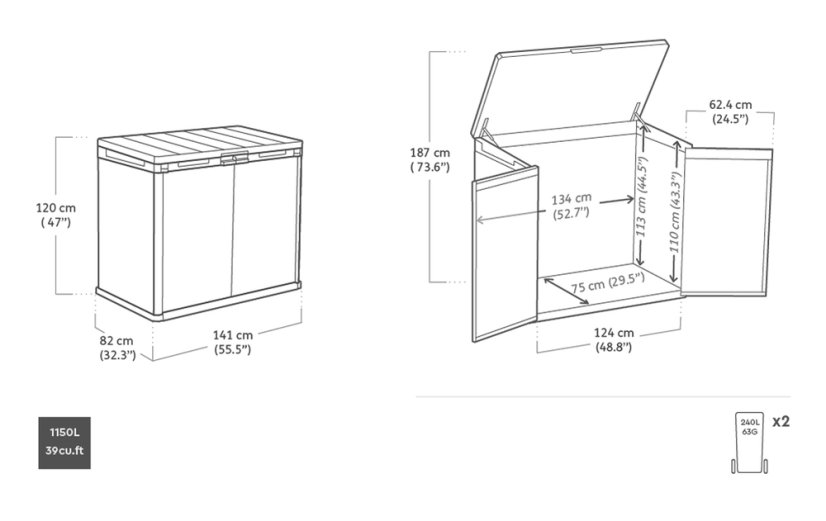 DARWIN skříňka 1 100 L - hnědá