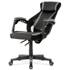 Herní židle FROGGY – ekokůže, látka, černá/šedá Autronic