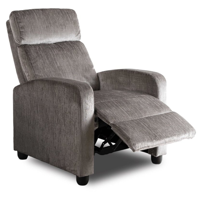 Štýlové Kreslo DANNY — jemného Sivého Zamatu