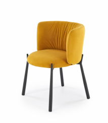 Jedálenská stolička LEMTA — kov, látka, žltá