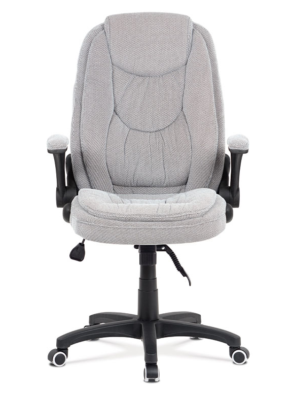 Kancelárska otočná stolička ROLAN na kolieskach — plast, šedá látka