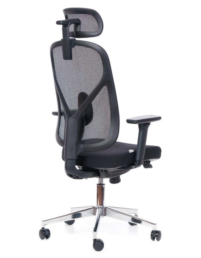 Kancelárska ergonomická stolička Sego EPOQ - sieťovaný chrbát, látka, čierna