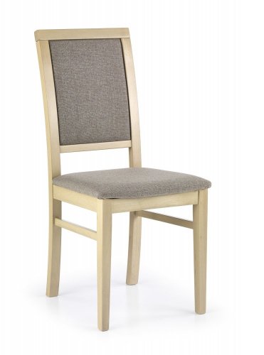Jídelní židle SYLWEK – masiv, látka, více barev - čalounění SYLWEK: bílá / šedá