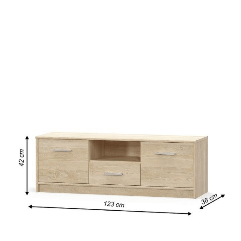 TV stolek TEYO — 123x38x42, dub sonoma Kondela