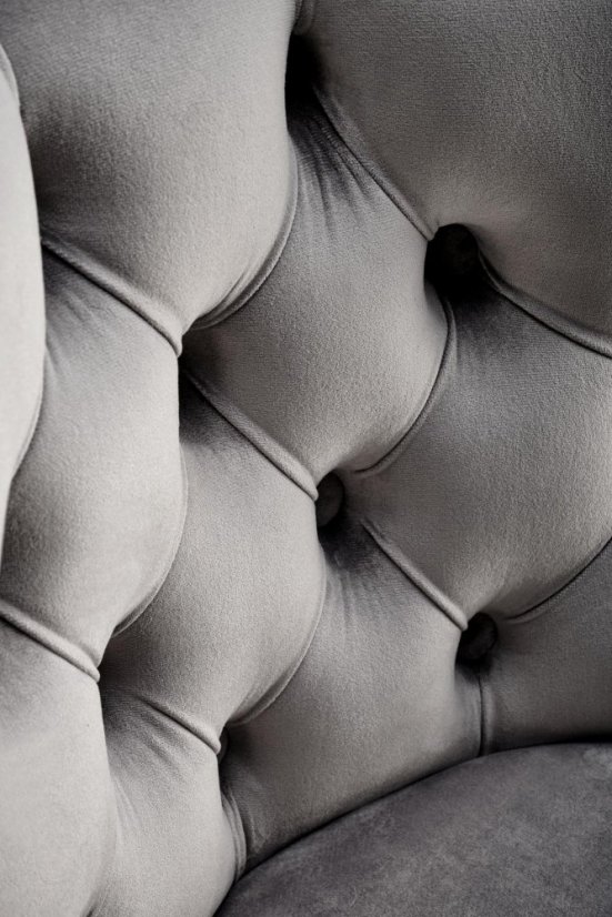 Barová židle VANITAS — ocel, látka, šedá