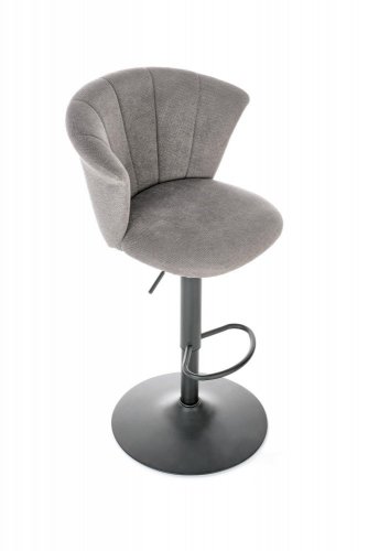 Barová židle SYDNEY - látka, ocel, černá / šedá