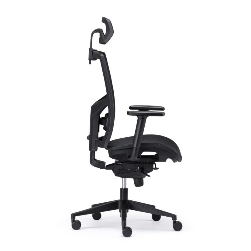 Kancelárska ergonomická stolička GAME - celosieť, čierna
