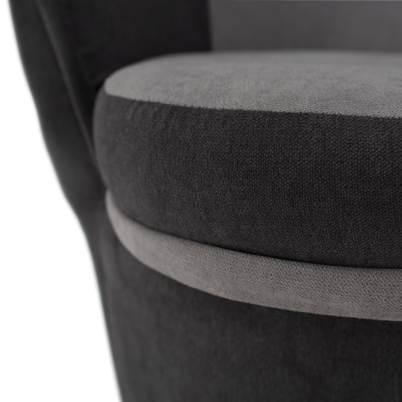 Designové křeslo PERSI s úložným prostorem — látka, šedá Kondela