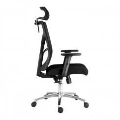 Kancelářská ergonomická židle UNI — černá / modrá, nosnost 150 kg