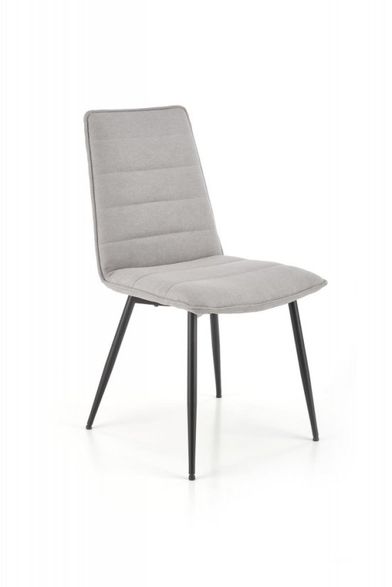Jedálenská stolička PIRA — oceľ, látka, čierna / šedá