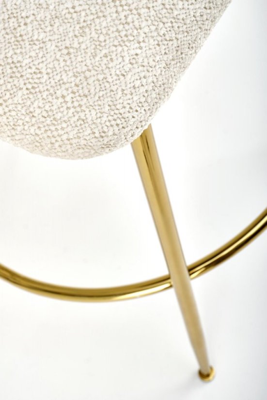 Barová stolička KARO — kov, látka, krémová