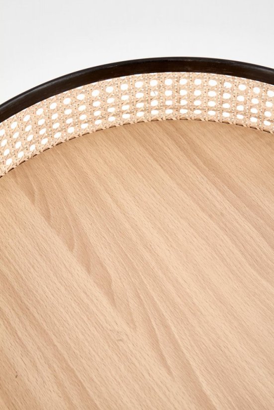 Konferenčný stolík LANIPA –⁠ kov/drevo, čierna/ratan