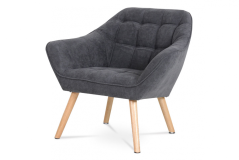 Relaxační křeslo YSTAD — masiv, látka šedá, nosnost 130 kg Autronic