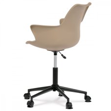 Kancelárska stolička NIDORA — plast, ekokoža, oceľ, čierna / cappuccino