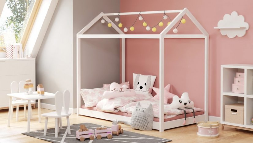 Dětská postel YOGI – bez matrace, bílá, 80x160 cm