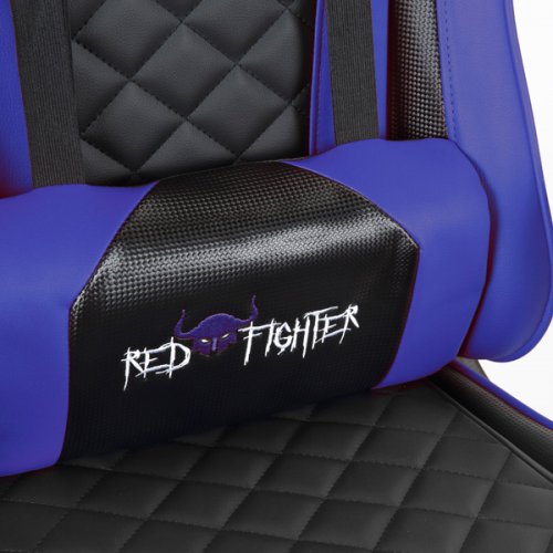 Herní křeslo RED FIGHTER C1 – umělá kůže, černá/modrá, nosnost 150 kg