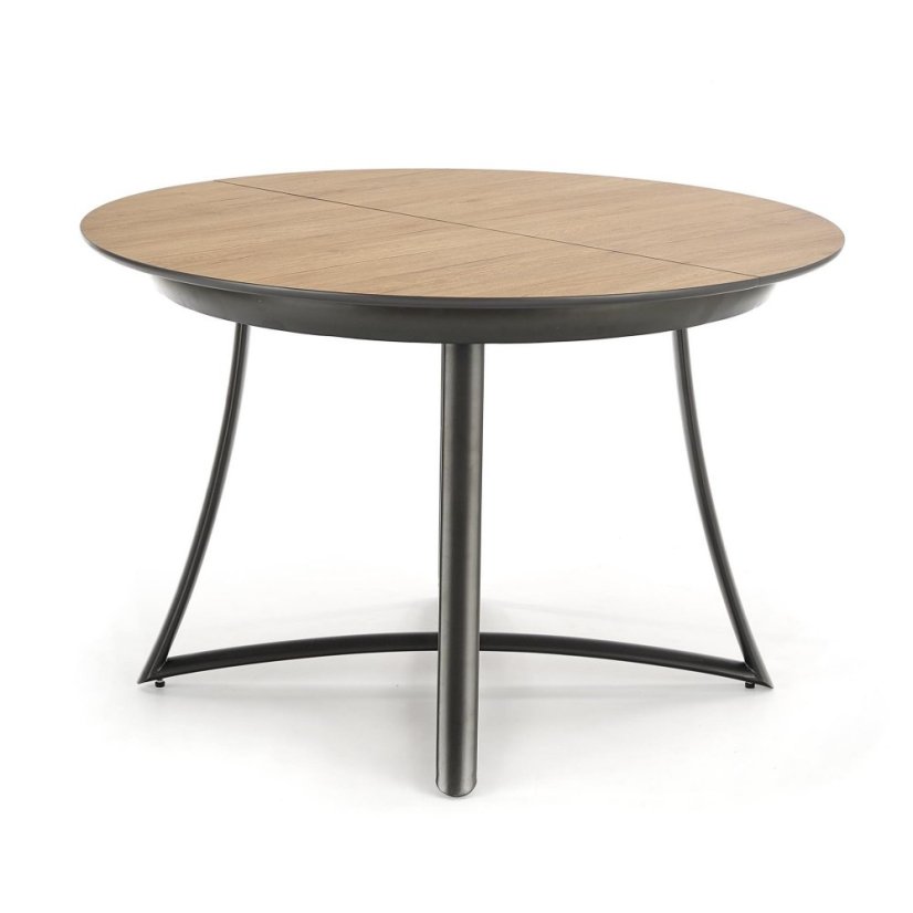 Jídelní kulatý rozkládací stůl MORETTI –? 118x118x76 (+30), dub/antracit Halmar