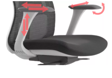 Ergonomická kancelárska stolička WISDOM s opierkou hlavy — sieťovina, sivý plast, nosnosť 120 kg, tmavo sivá Mercury star