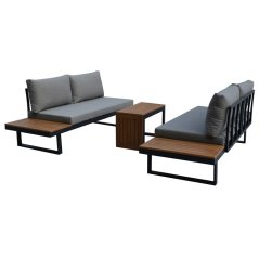 Zahradní sestava ALUTEX II –  hliník, látka, šedá Autronic