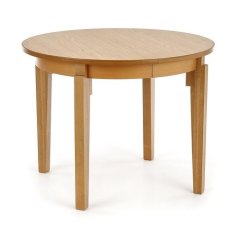 Jídelní kulatý rozkládací stůl SORBUS –? 100x100x77 (+100) medový dub Halmar